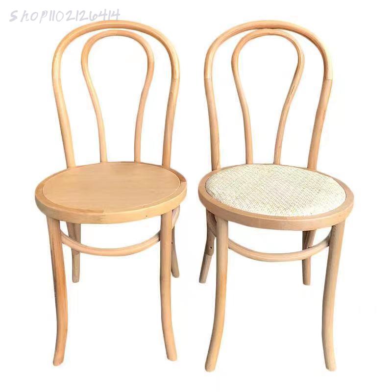 Nordic Solid Wood Dining Chair Cafe Hotel Home Leisure Back Chair Medieval Sonet Chair French Retro Rattan Chair
